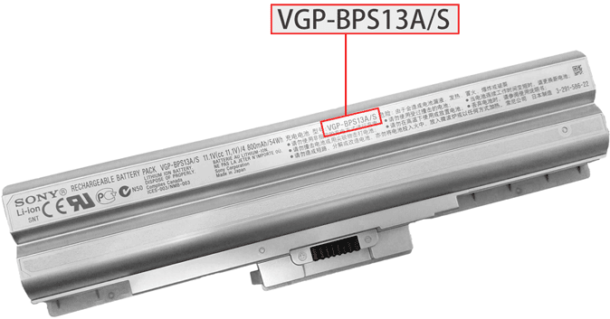 Número de Peça da Bateria Sony