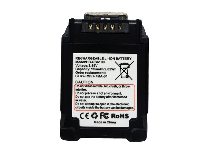 Battery for Zebra RS6100 Bluetooth Ring Scanner